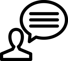 Person Speaking Symbol In A Circle Sketch Style Svg Vector, Free Vectors File